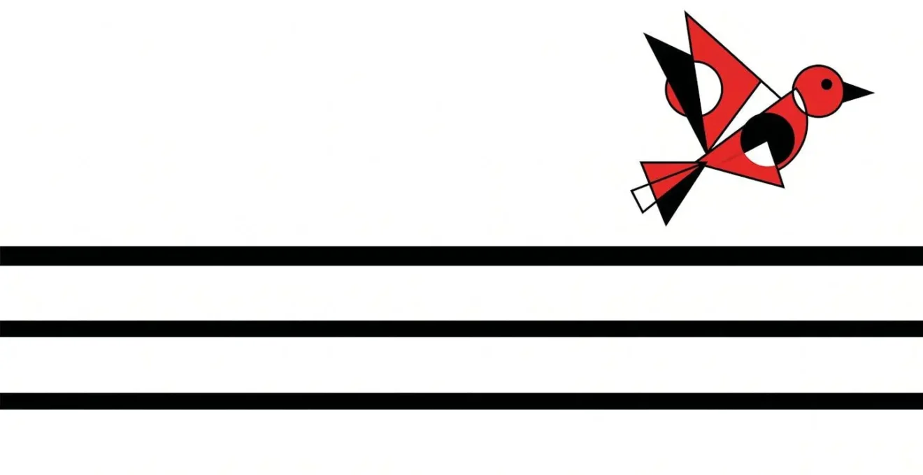 Oiseau stylisé s'envolant, symbole d'émancipation